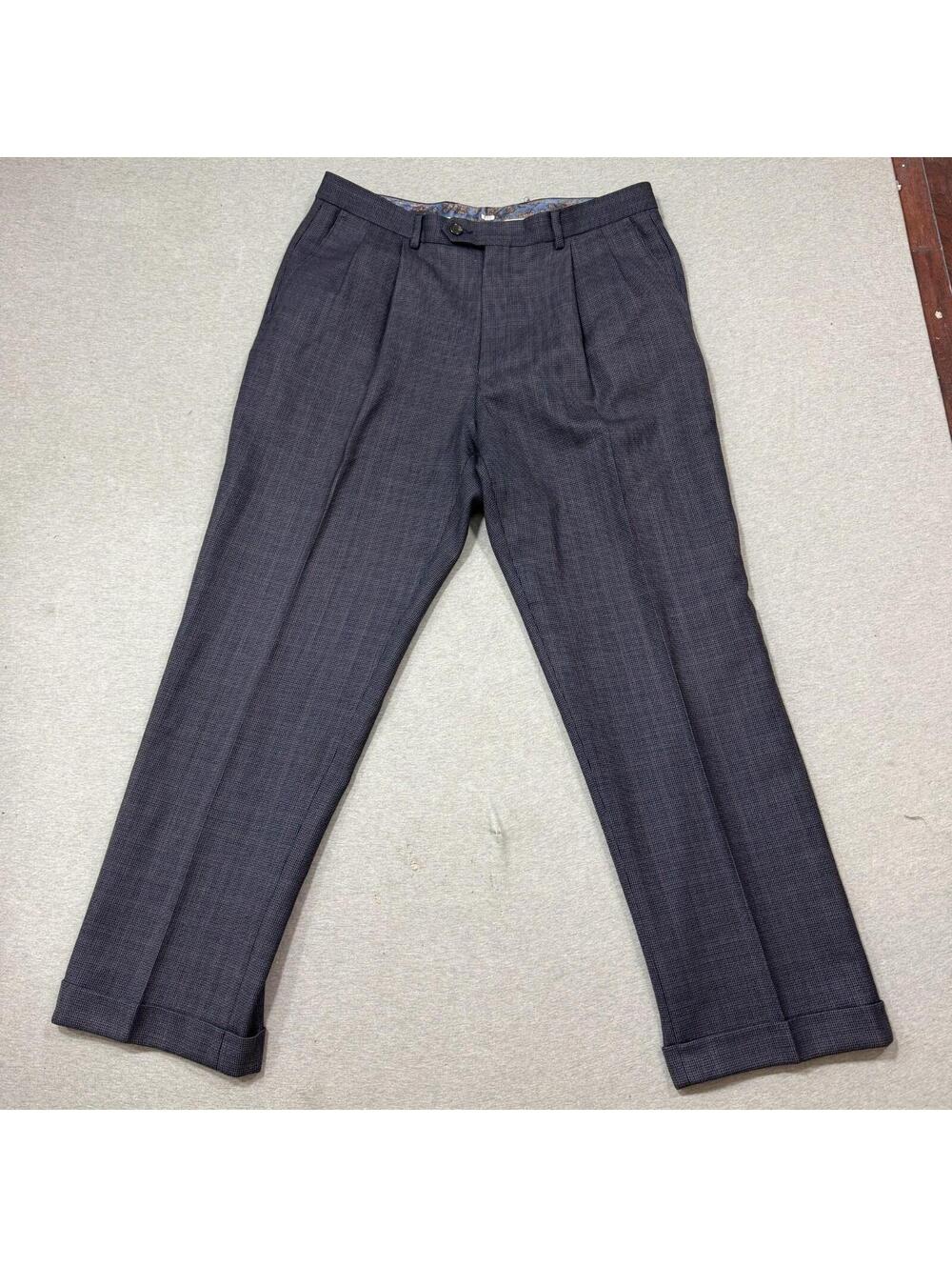 Lauren Ralph Lauren‎ LRL Blue Wool Dress Slacks Pants Men's Size 34x30